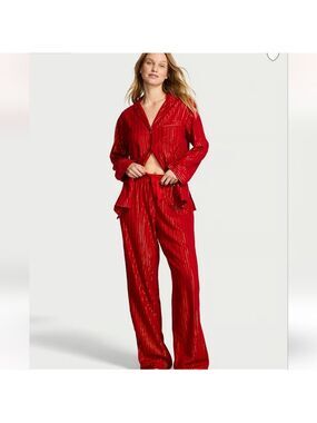 New Victoria's Secret Flannel Long Pajama Set S/P short